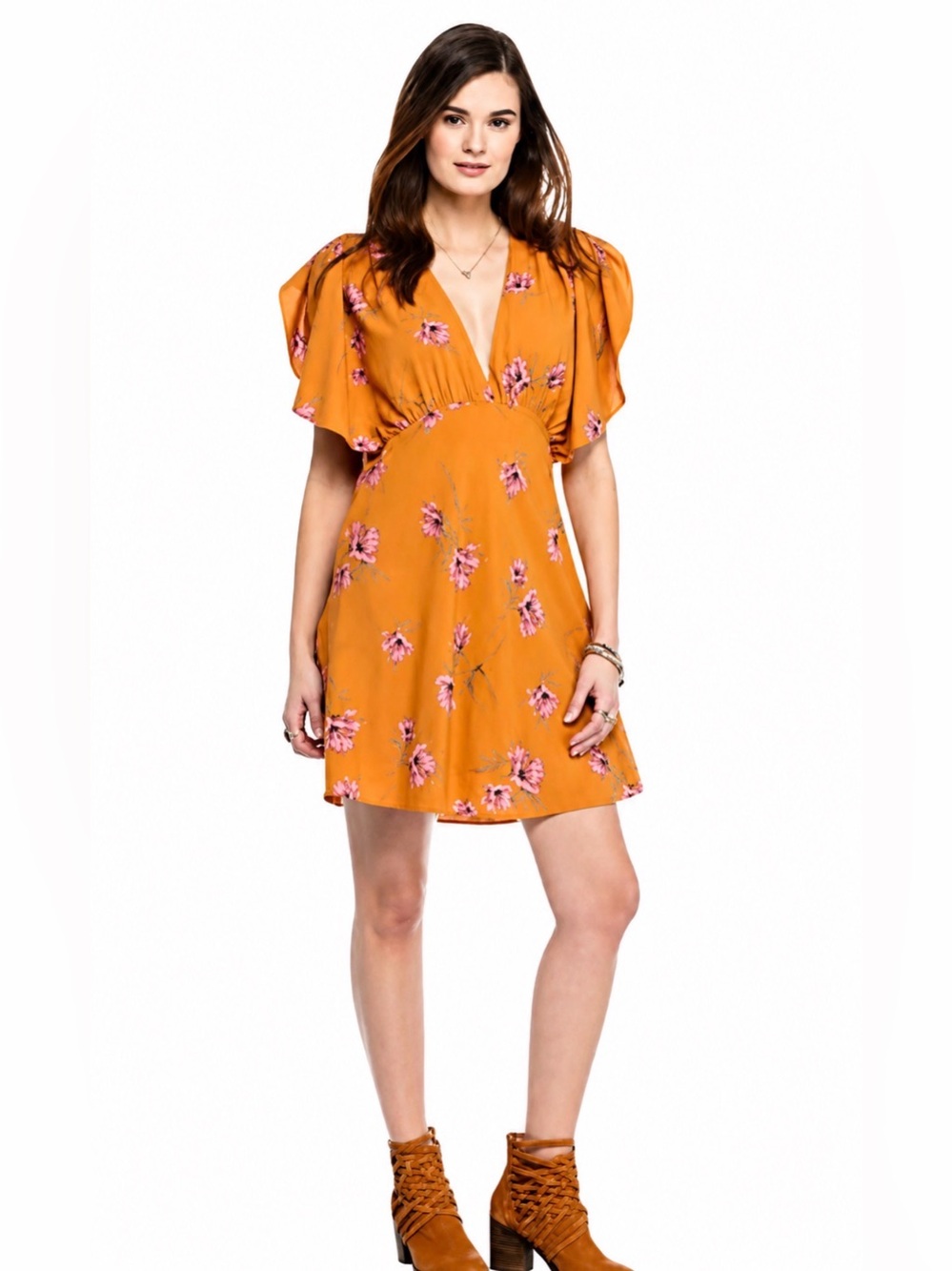 Free People Melanie Floral Print Mini Dress Sz 4